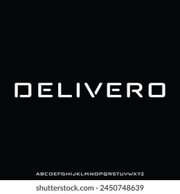 delivero, futuristic motion modern font represent speed and strong