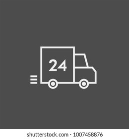 Delivery 24 hours flat vector icon