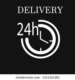 delivery 24 hours icon for apps and website. Delivery concept. Vector illustration