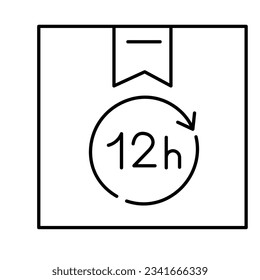 Entrega en 24 horas Icono vector que puede modificar fácilmente


