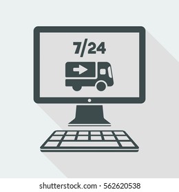 Delivery 7/24 service - Vector flat icon