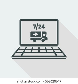 Delivery 7/24 service - Vector flat icon