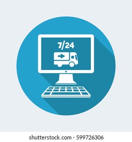 Delivery 7/24 service - Vector flat icon
