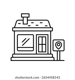 Delivery Address  Vector outline illustration style icon. EPS 10 file