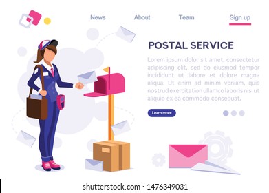 Delivery Air Shipping Person Post Mail, Parcel Set. Polluted Element. Wear a Face for Service. Clip with Workers, Express Clipart. Cartoon Flat Vector Illustration Hero Image Isometric Banner