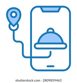 Delivery App Icon Blue Dualtone Design Vector Illustration