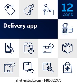 Delivery app icon set. Product delivery concept. Vector illustration can be used for topics like shopping, buying, online store