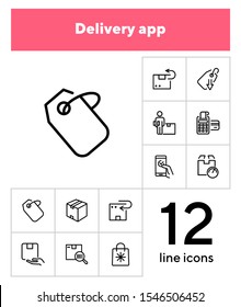 Delivery app icon set. Product delivery concept. Vector illustration can be used for topics like shopping, buying, online store