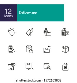 Delivery app icon set. Product delivery concept. Vector illustration can be used for topics like shopping, buying, online store