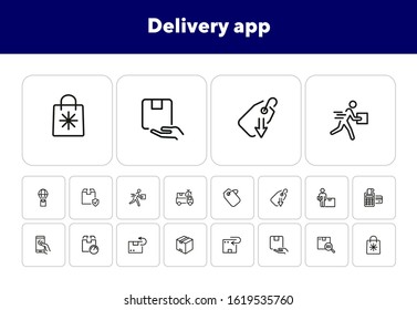 Delivery app icon set. Product delivery concept. Vector illustration can be used for topics like shopping, buying, online store