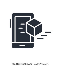 delivery app icon. vector. Editable stroke.linear style sign for use web design,logo.Symbol illustration.