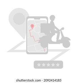 Delivery app with map and scooter