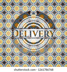 Delivery arabesque emblem background. arabic decoration.