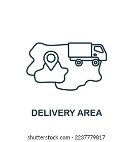 Delivery Area icon. Monochrome simple Food Delivery icon for templates, web design and infographics