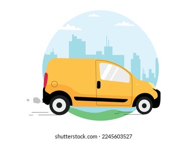 entrega por la ciudad. ilustración vectorial
