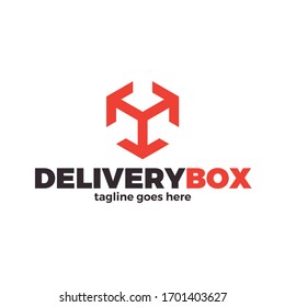 Delivery Arrow Box. Vector Package Way Logotype