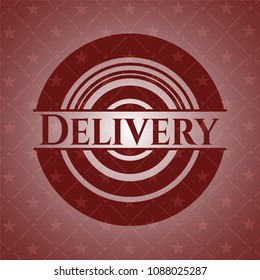 Delivery badge with red background