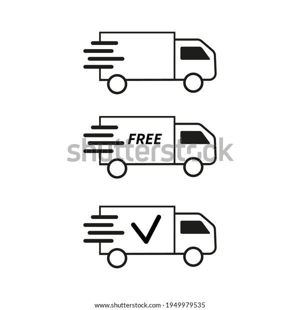 Delivery\
badges. Cars. Free shipping. Vector\
graphics