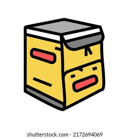 delivery bag box color icon vector. delivery bag box sign. isolated symbol illustration