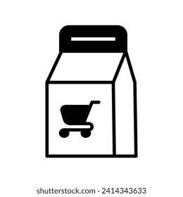 delivery bag icon with white background vector stock illustration