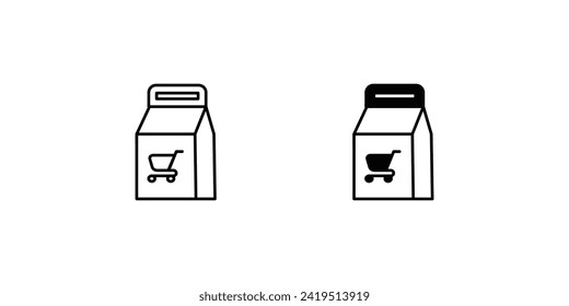 icono de bolsa de entrega con ilustración de material vectorial de fondo blanco