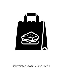 Bolsa de entrega con sándwich interior que representa la entrega rápida del almuerzo