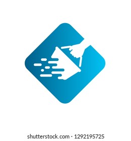 Delivery Basket logo, online delivery icon,