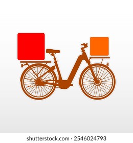 delivery bicycle silhouette on a white background