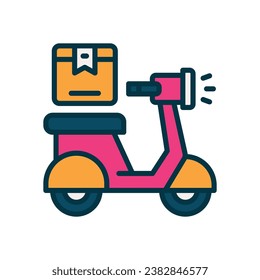 delivery bike filled color icon. vector icon for your website, mobile, presentation, and logo design.