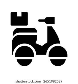 delivery bike glyph icon illustration vector graphic. Simple element illustration vector graphic, suitable for app, websites, and presentations isolated on white background