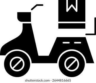 Projeto de ícone de vetor de glifo de bicicleta de entrega
