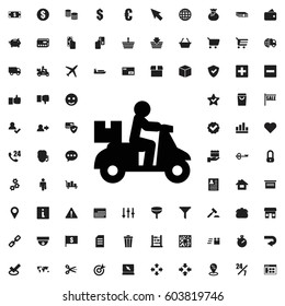 Delivery Bike Icon Illustration Isolated Vector Sign Symbol. E-commerce Icons Vector Set.