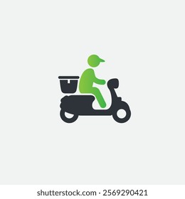 Delivery bike icon logo flat vector design