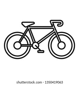 Delivery bike icon. Outline delivery bike vector icon for web design isolated on white background