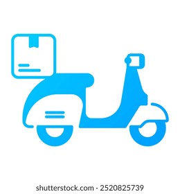 Icono de bicicleta de entrega. Entrega, Scooter, Moto, Moto, Transporte, Hombre, Para llevar, Envío y entrega, Comida a domicilio. Ilustración de icono de Vector