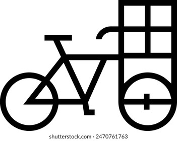 delivery bike icon. Thin linear style design isolated on white background