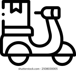 delivery bike icon. Thin Linear Style Design Isolated On White Background