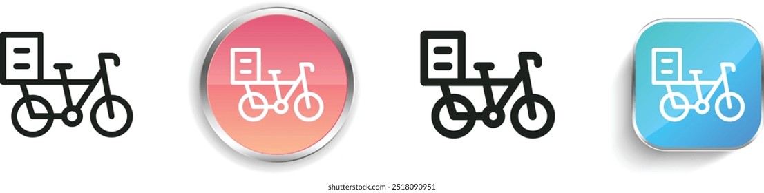 delivery bike icon. Thin Linear, Regular and Button Style Design Isolated On White Background