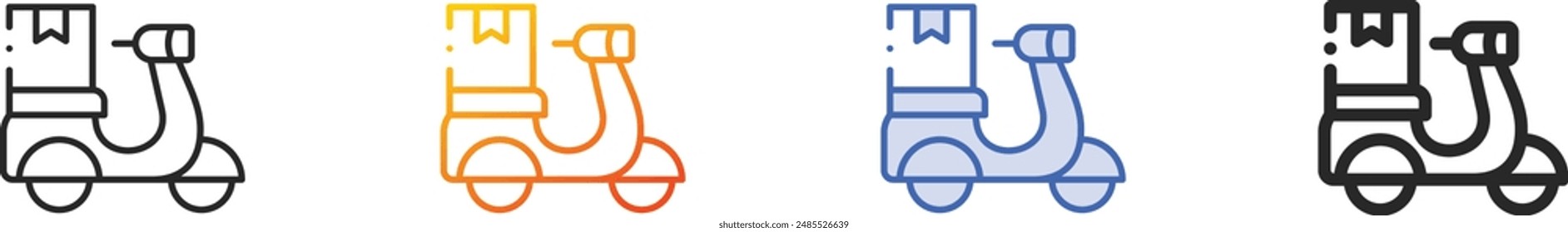 delivery bike icon.Thin Linear, Gradient, Blue Stroke and bold Style Design Isolated On White Background