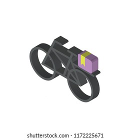 Delivery bike isometric left top view 3D icon