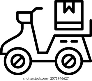 Delivery Bike Line Vector Icon Design