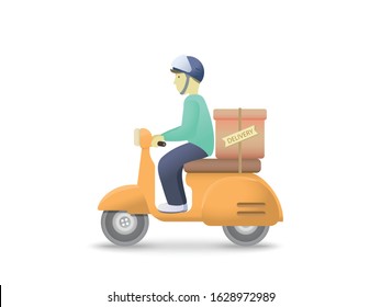 delivery bike man. Vector illustration