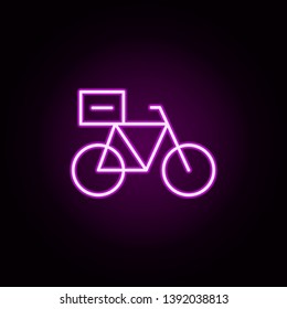 delivery bike neon icon. Elements of food and drink set. Simple icon for websites, web design, mobile app, info graphics