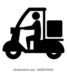 Delivery bike simple vector icon