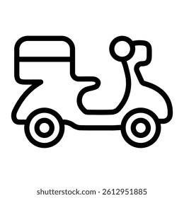 Delivery Bike Vector Line Icon Design
