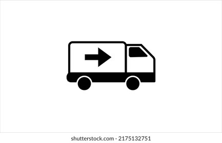 Delivery black icon illustration. Delivery symbol. Truck icon set. Freight icon.