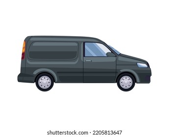 Delivery Black Van Vehicle Mockup Icon