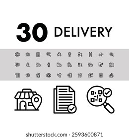 delivery black and white line icon