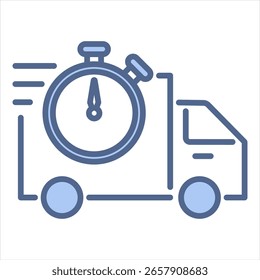 Ilustración vectorial de icono azul de entrega