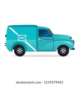 Delivery blue van icons collection